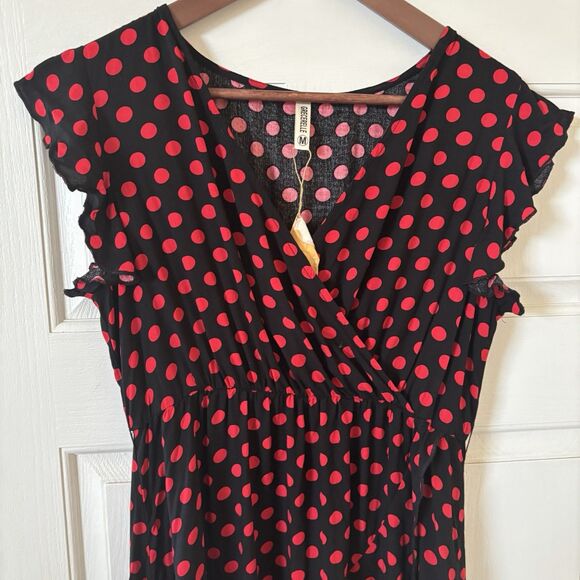 NWT Grecerelle Womens Maxi Dress Dark Romantic Faux Wrap M Hi-Low Ruffles Party - Picture 3 of 13